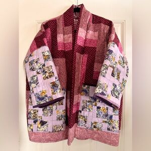Upcycled Vintage Quilt Patch Jacket/Kimono oversized Jacket